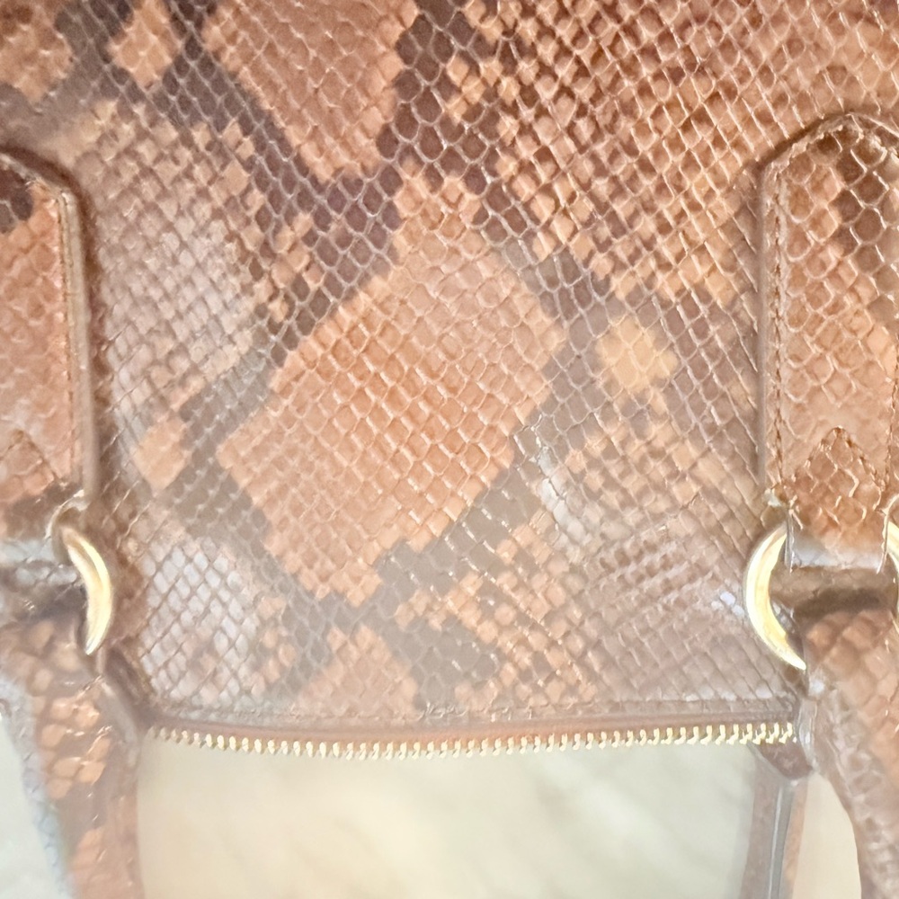 Michael Kors Elson Brown Python-Embossed Leather … - image 7